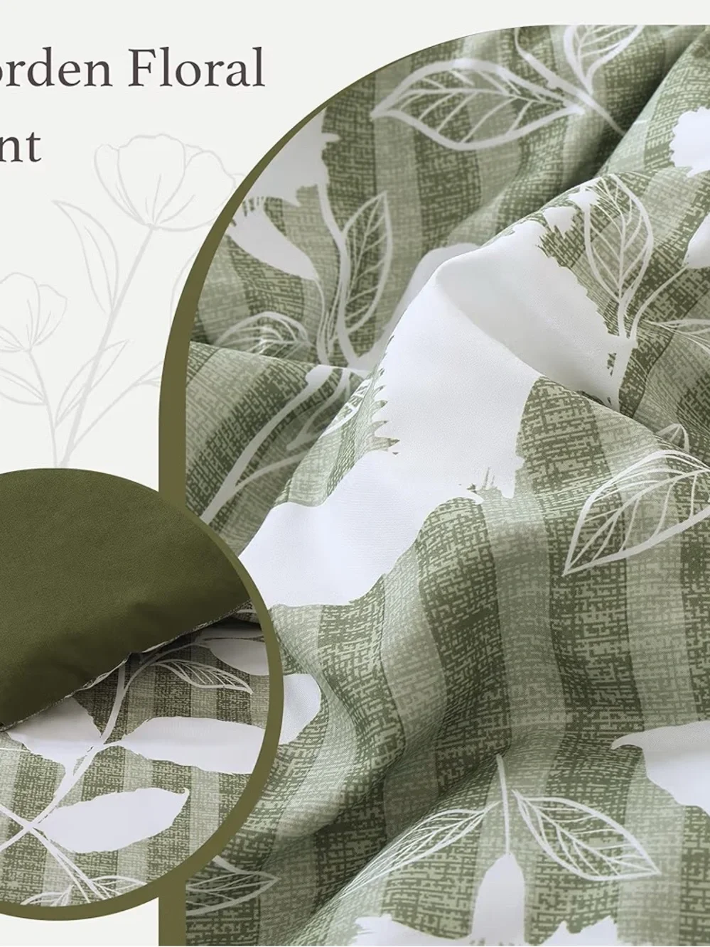 BLOOMHAVEN King Sheet Set -6 Pieces Olive Green Set For All Seasons, King